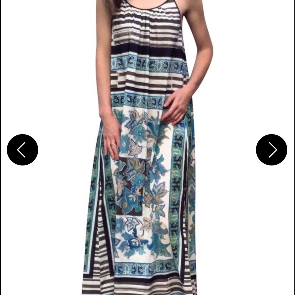 Clover Canyon Crepe de Chine Floral Maxi Dress
